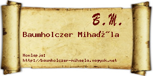 Baumholczer Mihaéla névjegykártya
